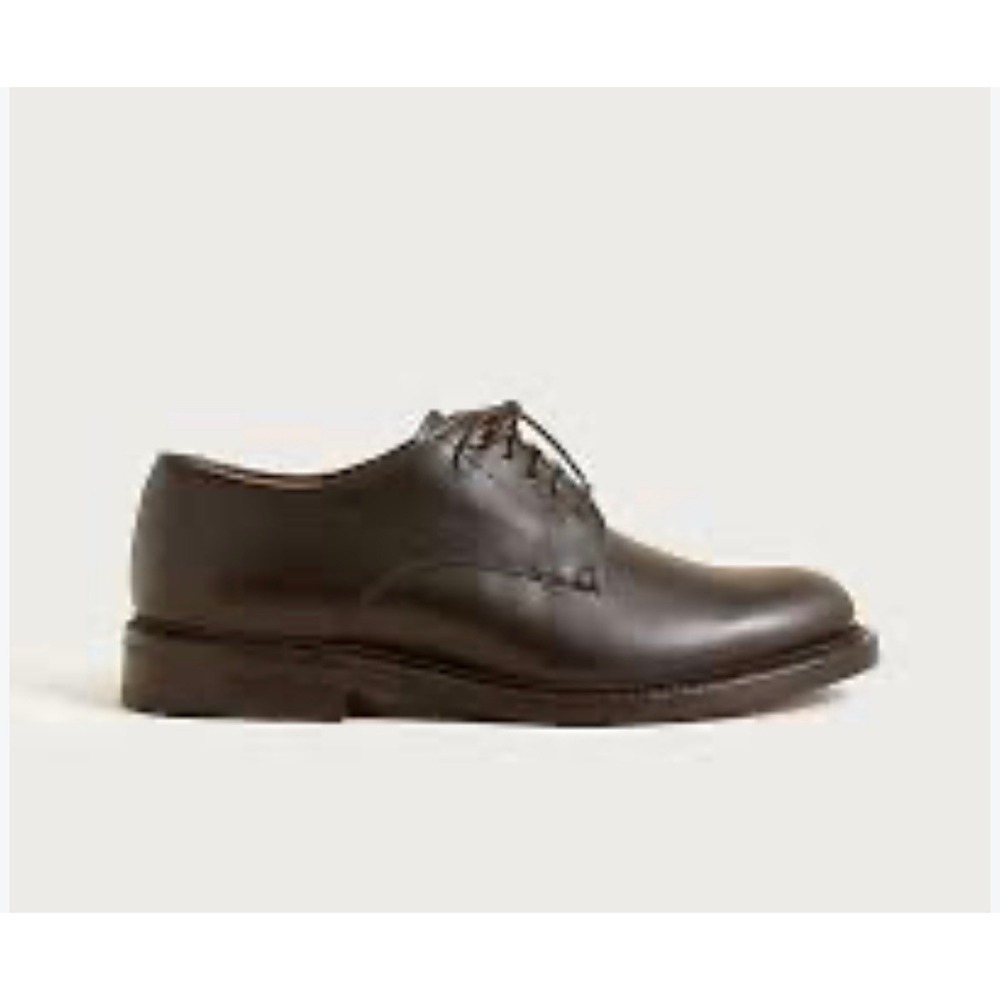 J.Crew Ludlow Dark Brown Pebbled Leather Lug Sole Derby Shoes Mens 7.5 5220